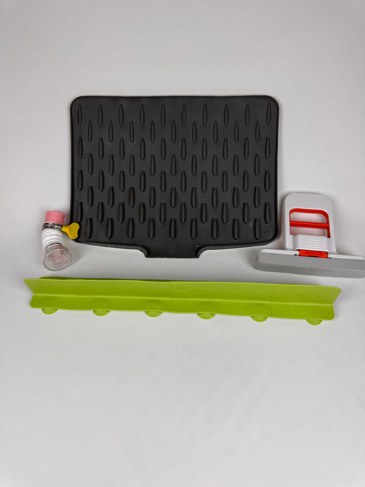 4-in-1 Kitchen & Cleaning Essentials Combo – Sink Mat, Splash Guard, Mini Mop & Faucet Cleaning Tools