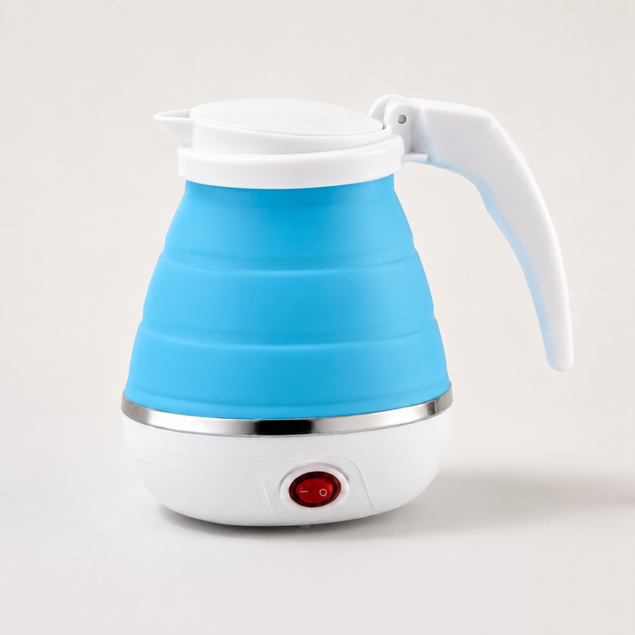 Fast Water Boiling 600 ml Portable Kettle Travel Kettle Foods Boils Quickly Silicone Small Collapsible Foldable Electric Sports Bottle  (Random Color)