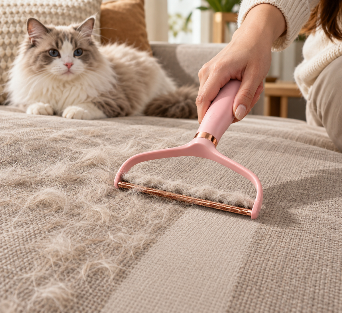 2-in-1 Lint Remover – Double-Sided Copper Blade Fabric & Pet Hair Shaver