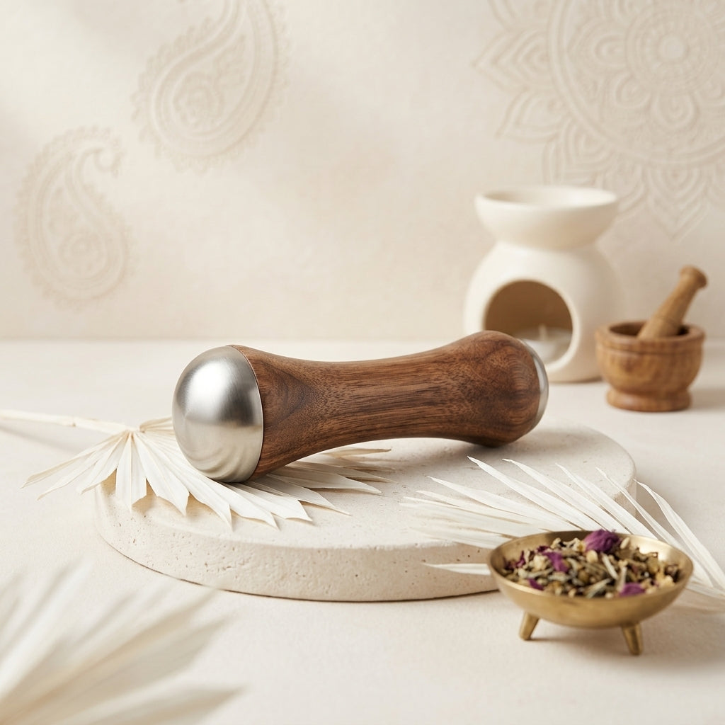 Kansa Bronze Massage Wand – Ayurvedic Face, Body & Foot Massager for Relaxation & Daily Wellness