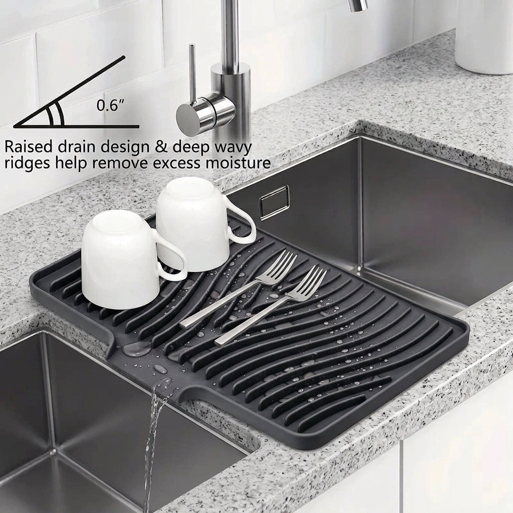 Silicone Sink Drain Mat – 14×10 Inch Anti-Slip Kitchen Sink Protector