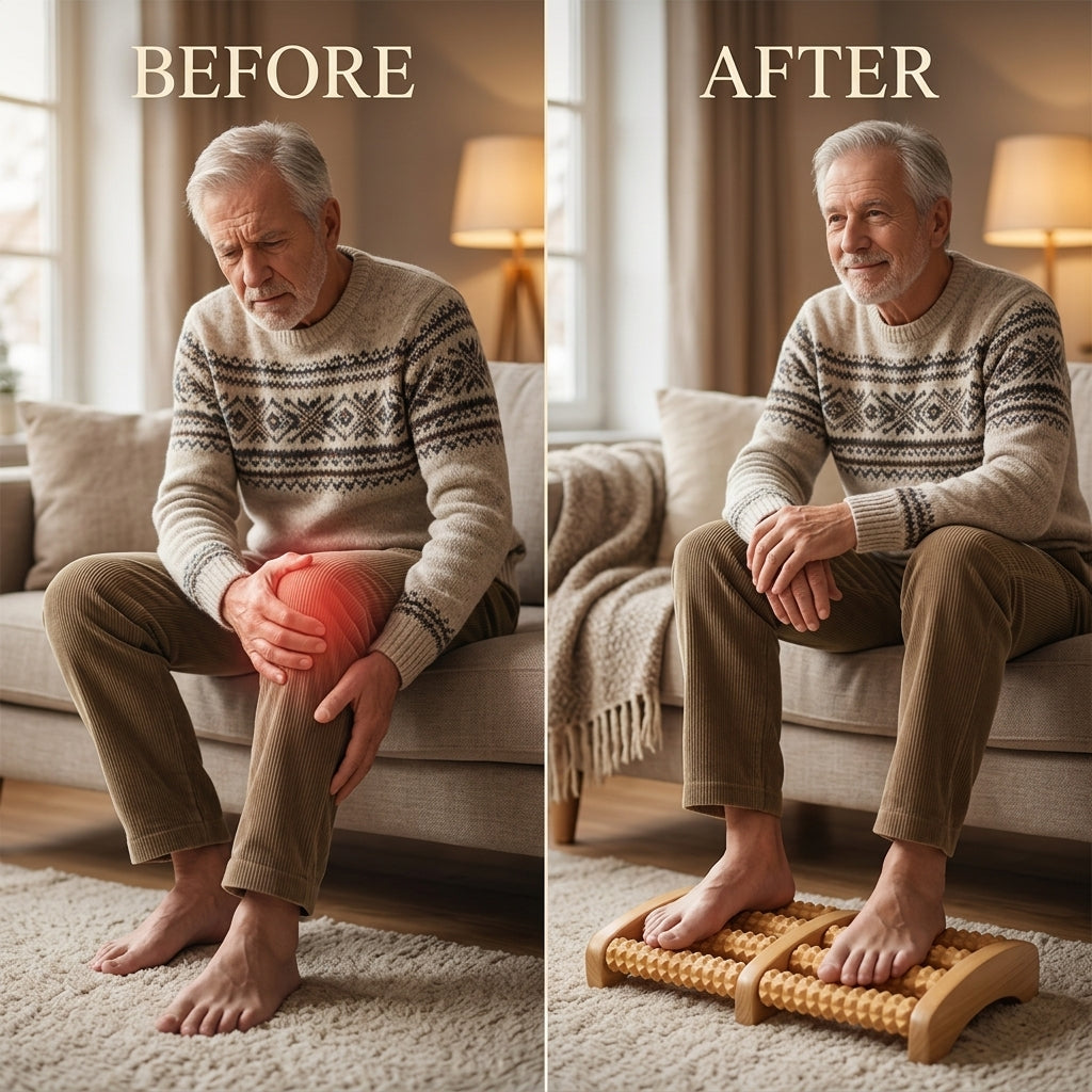 ❄️ Winter Comfort Wooden Foot Massager – Natural Wood Roller for Relaxation & Daily Foot Relief