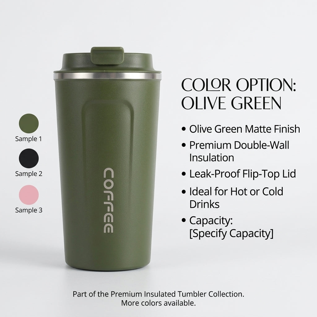 500ml Stainless Steel Insulated Travel Mug – Temperature Display Coffee Cup with Double-Wall Thermal Design