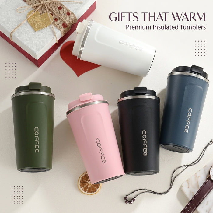 500ml Stainless Steel Insulated Travel Mug – Temperature Display Coffee Cup with Double-Wall Thermal Design