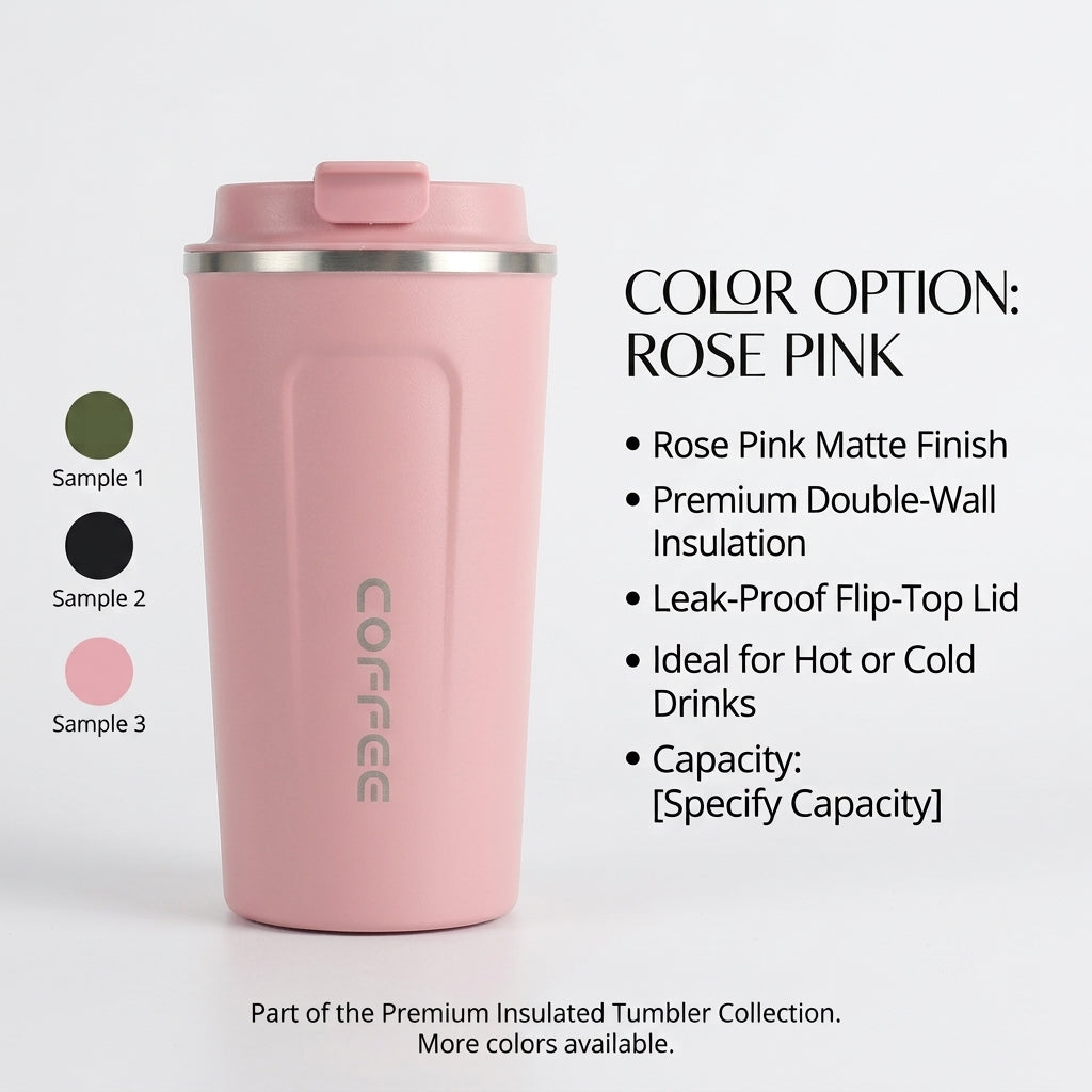 500ml Stainless Steel Insulated Travel Mug – Temperature Display Coffee Cup with Double-Wall Thermal Design