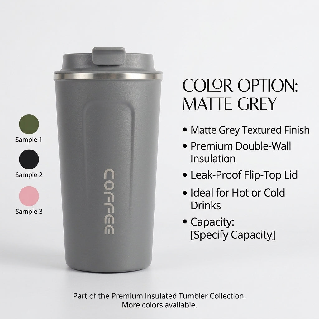 500ml Stainless Steel Insulated Travel Mug – Temperature Display Coffee Cup with Double-Wall Thermal Design