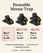 Heavy-Duty Reusable Mouse Trap – Quick-Set Plastic Rodent Catcher