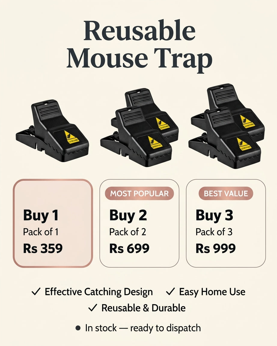 Heavy-Duty Reusable Mouse Trap – Quick-Set Plastic Rodent Catcher