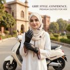 🧤 Men’s Winter Leather Gloves – Warm-Lined Black Motorcycle & Outdoor Riding Gloves