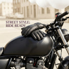 🧤 Men’s Winter Leather Gloves – Warm-Lined Black Motorcycle & Outdoor Riding Gloves