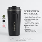 500ml Stainless Steel Insulated Travel Mug – Temperature Display Coffee Cup with Double-Wall Thermal Design