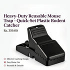 Heavy-Duty Reusable Mouse Trap – Quick-Set Plastic Rodent Catcher