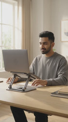 Premium SG-19 360° Rotating Aluminum Laptop Stand – Foldable, Height & Angle Adjustable